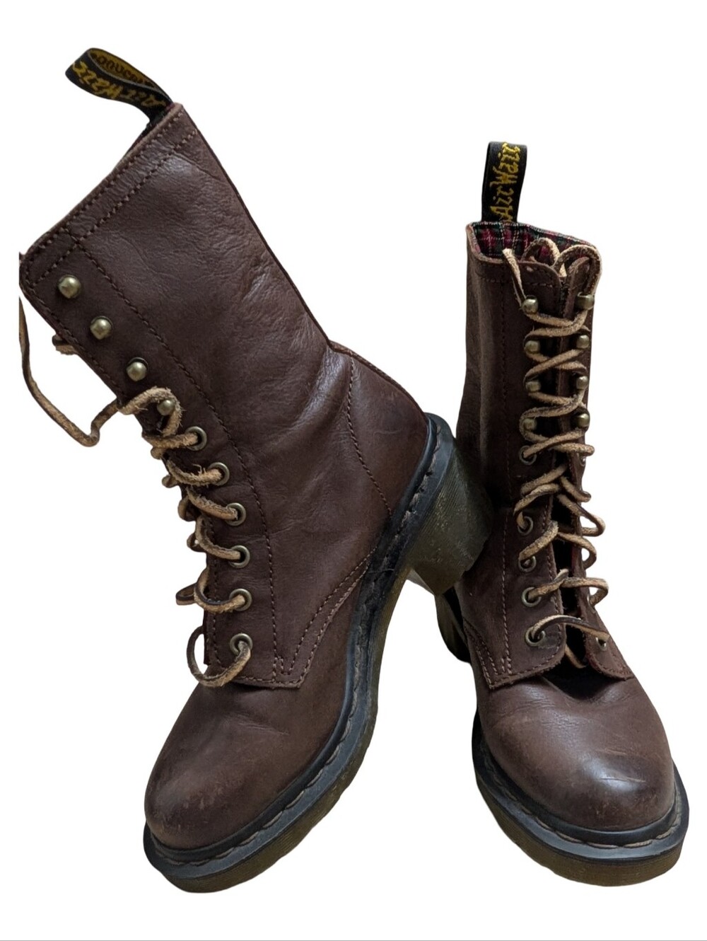 Vintage Dr. Martens Casey lace-up heeled boots in brown leather EU 37 - Picture 4 of 12